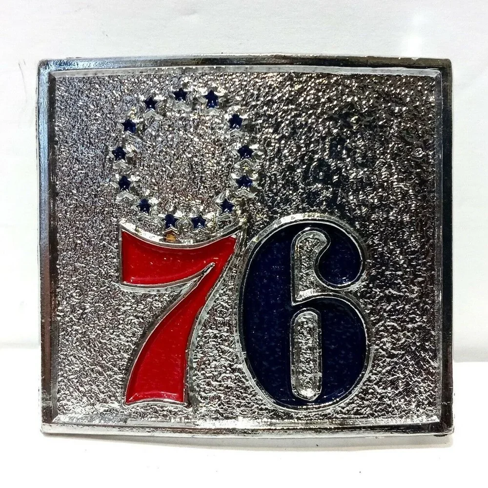 Vintage Philadelphia 76ers Sixers Logo NBA Basketball Belt Buckle - Picture 1 of 4